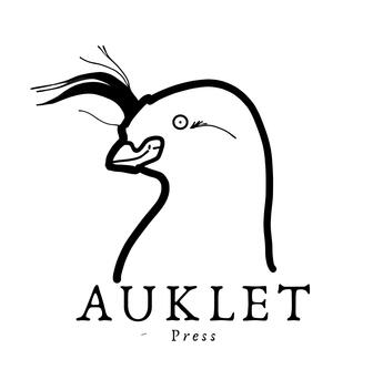 Auklet Press logo a sketch of a bird's profile and the name Auklet Press